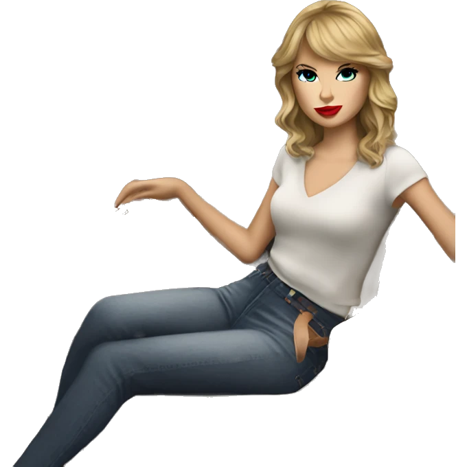 realistic Taylor Swift sitting on a private jet emoji