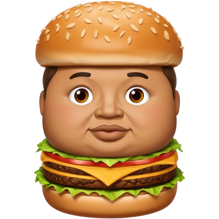 obese obama with giant hamburger emoji