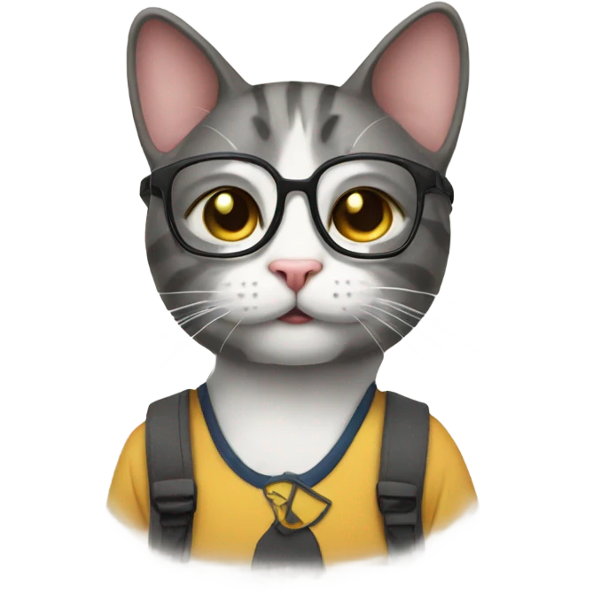 Nerd cat emoji