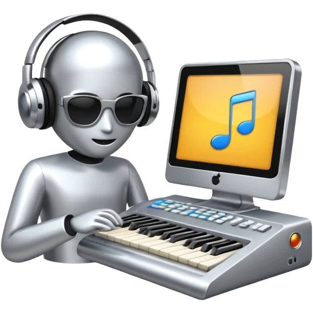 a computer play music emoji