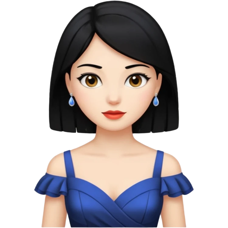 Women dress elegant  black hair  emoji