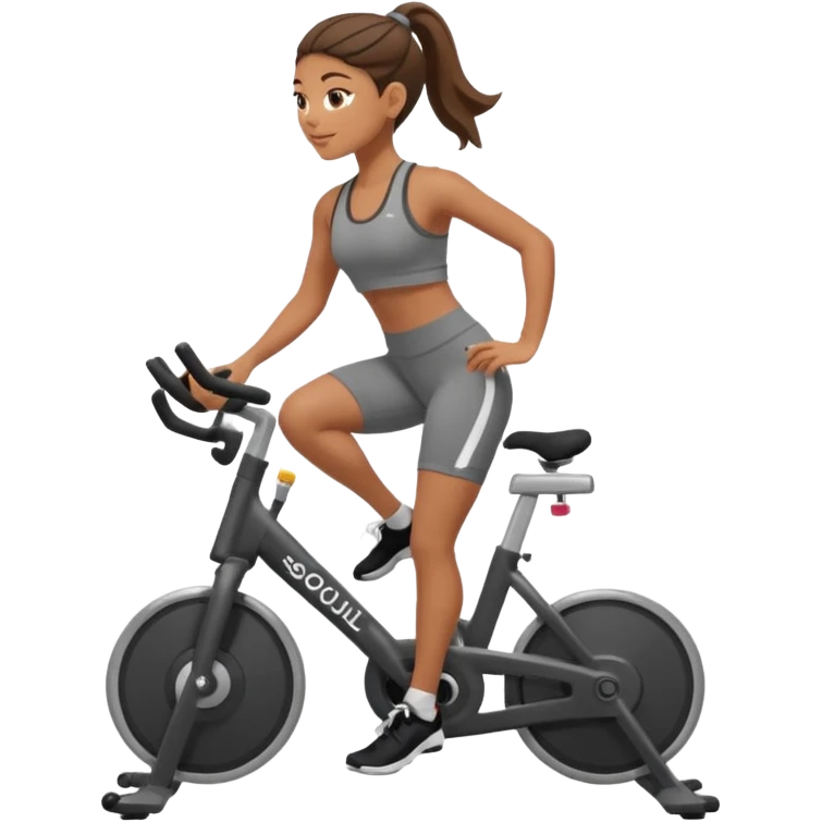 girl biking in soulcycle class  emoji