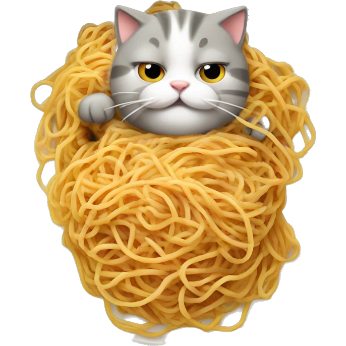 super fat cat eatting spaghetti  emoji