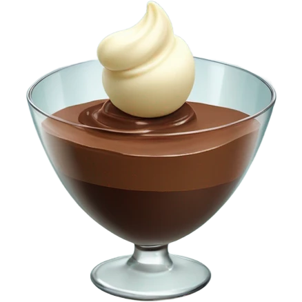 Chocolate mousse and vanilla quenelle on glass plate emoji