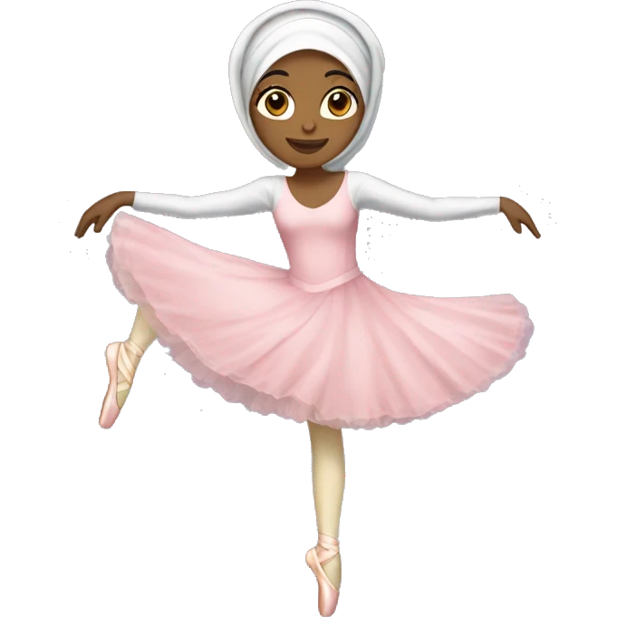 hijabi ballerina, full body emoji