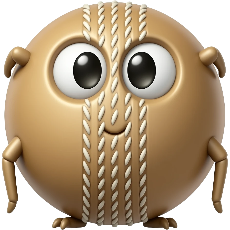 Kokobara that looks like a cricketball emoji