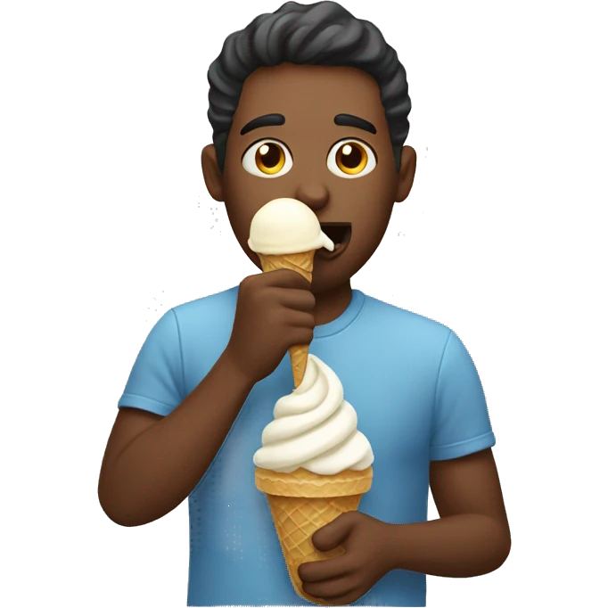 Men eat ice cream emoji