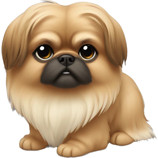 Pekinese light brown wool emoji