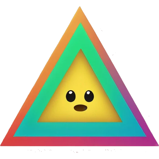 A triangle in the middle made of the colorful lines emoji
