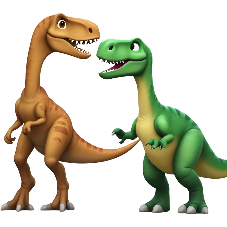 Dinosaurs kissing emoji