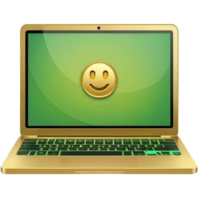 laptop in golden and green colours emoji