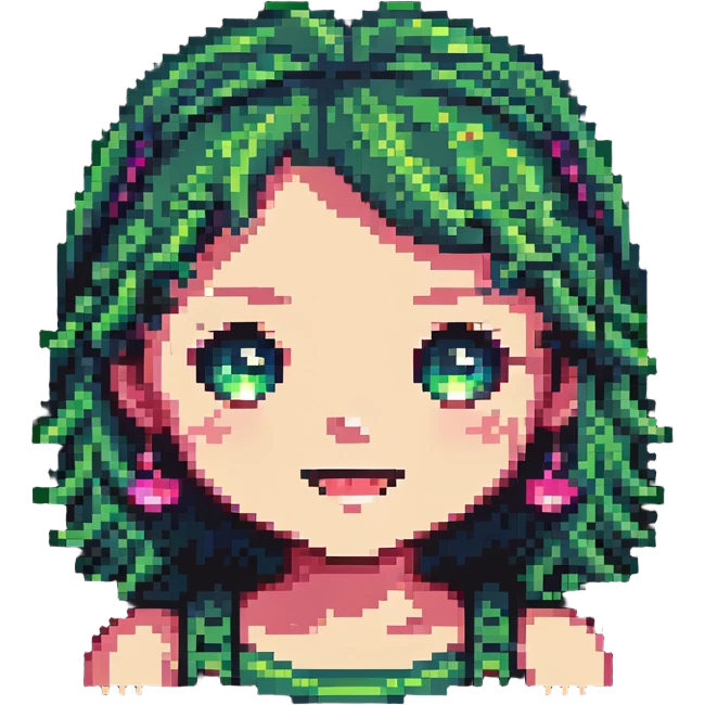 lusty face with flirty expression in pixel art style emoji