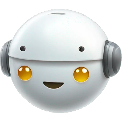 cute white floating spherical happy robot emoji