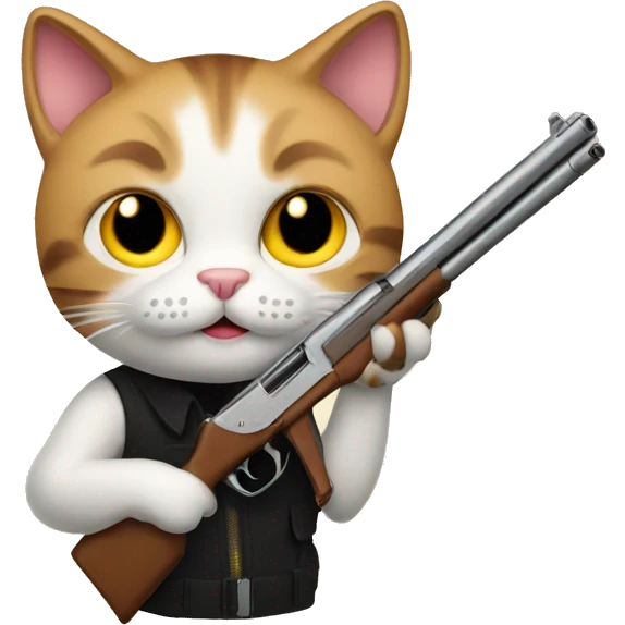 Cat with shotgun emoji