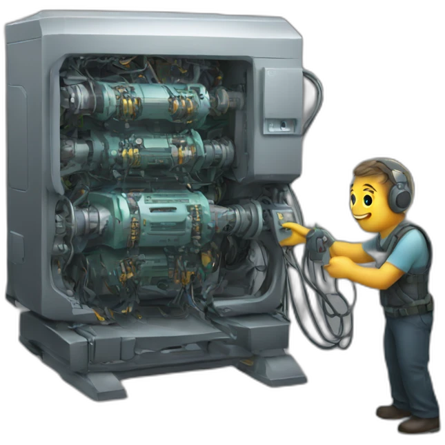 machine deploying code emoji