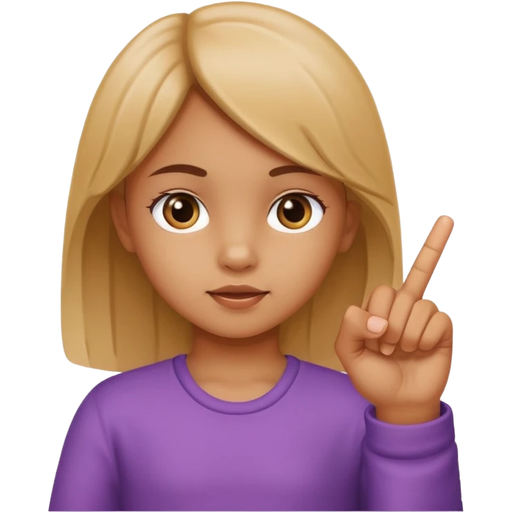Little girl pointing the middle finger emoji