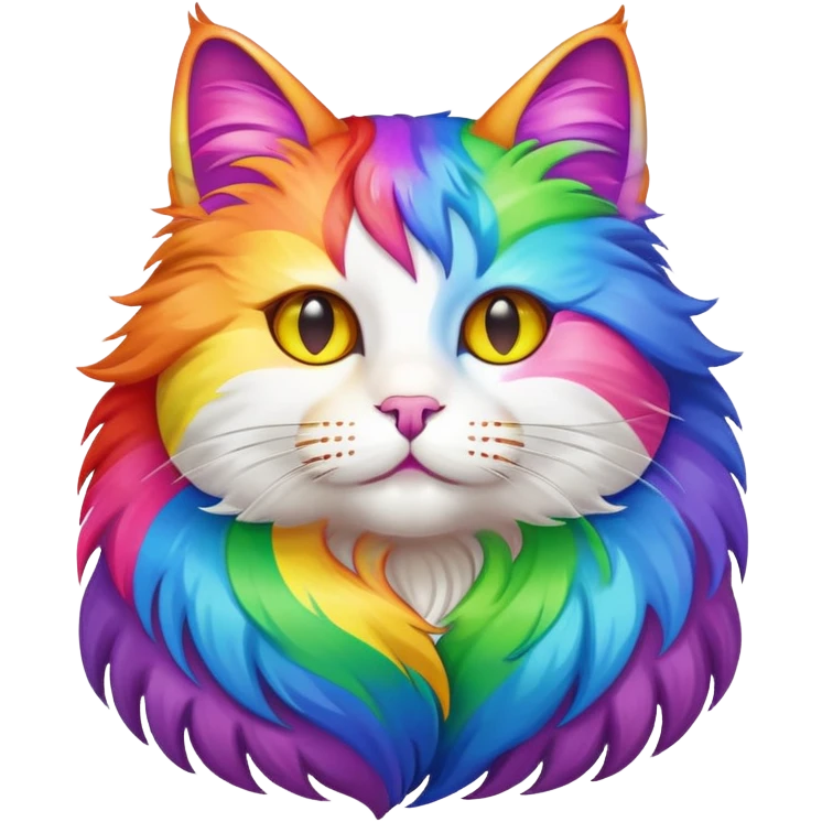 cat with rainbow pride colors emoji
