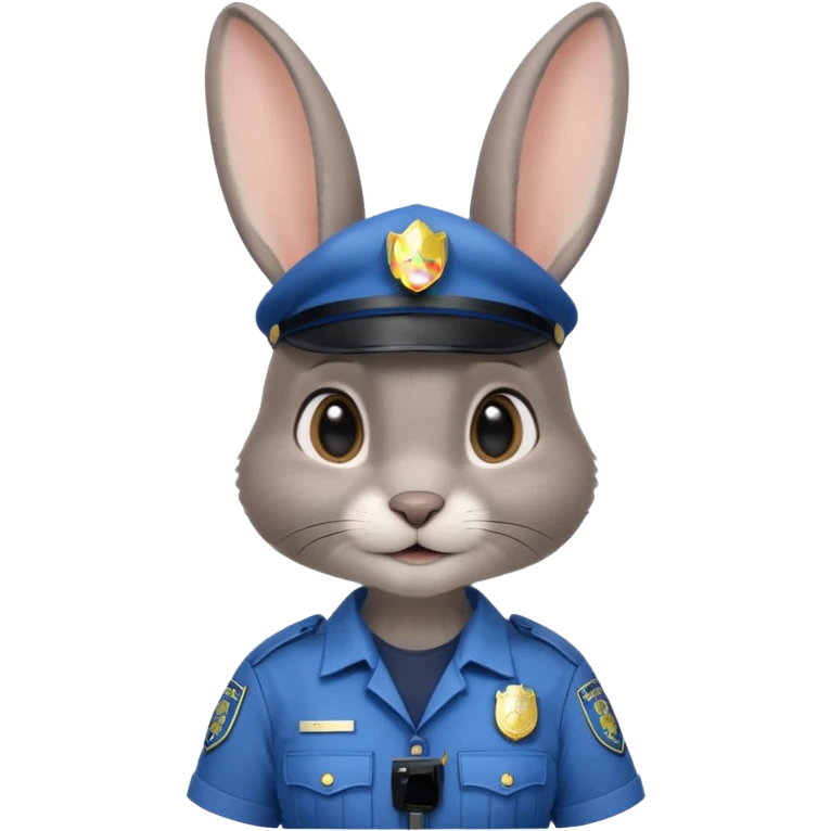 Judy Hopps (gray rabbit with a police suit, without a cap, big ear) from the Zootopia Disney movie emoji