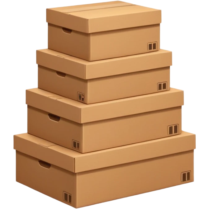 gigantic pile of cardboard boxes emoji