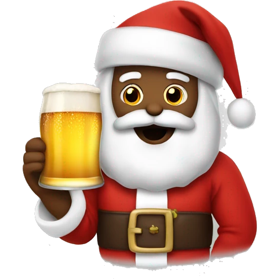 Santa with a beer emoji