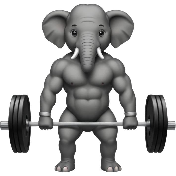  black elephant deadlifting emoji