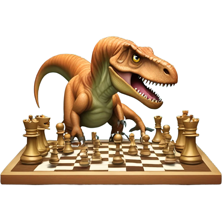 dinosaur plays chess emoji
