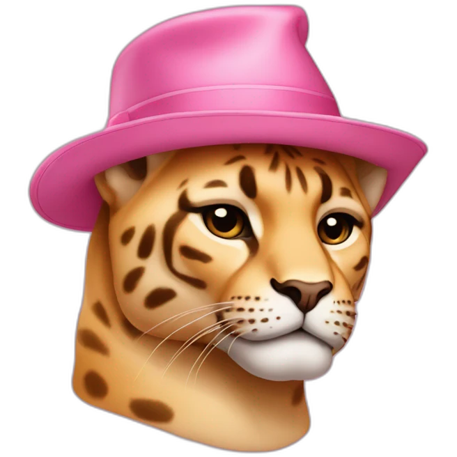 Panthère rose qui se réveille avec un chapeau de dormir emoji