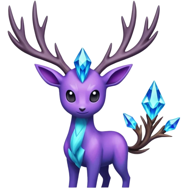 Pokemon legendary purple and cian crystal xerneas emoji