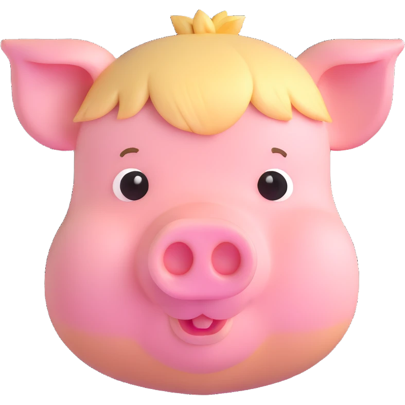 pig with blonde fringe emoji
