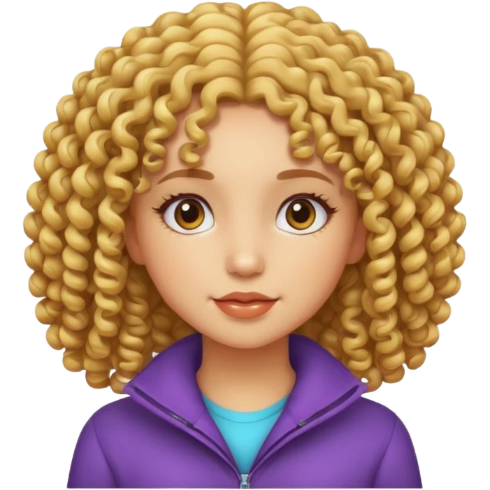 Curly hair light skin girl emoji