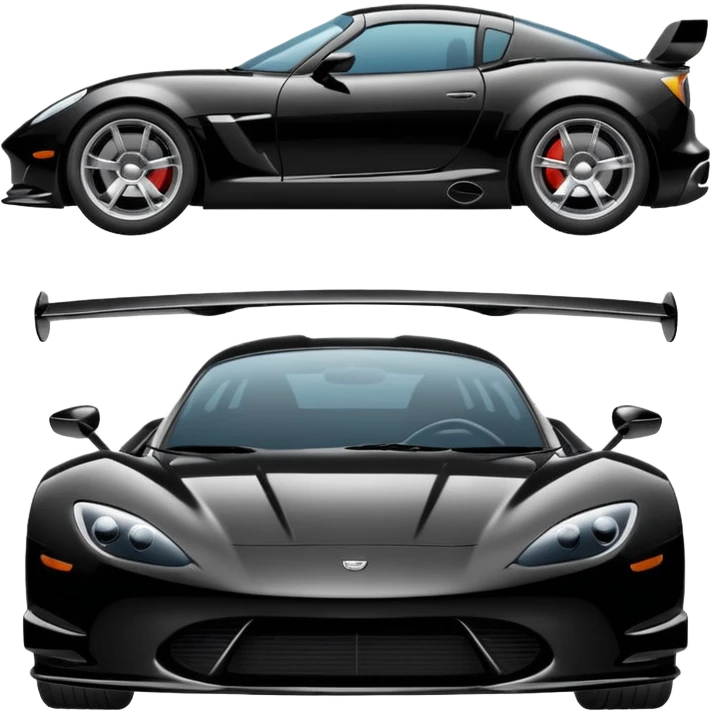 black sports car with big spoiler  emoji