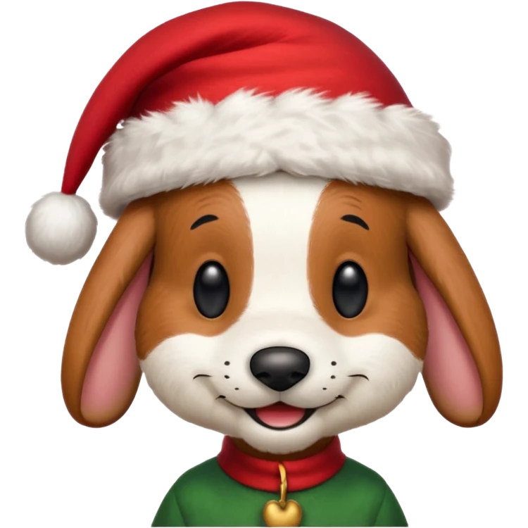 Snoopy wearing and Christmas hat human rabbit emoji