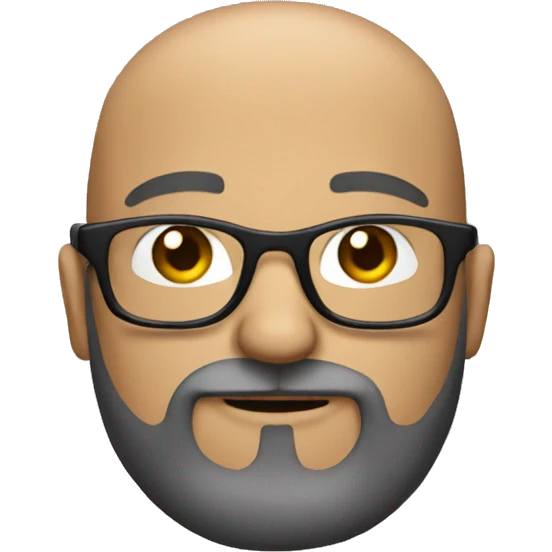 Balding man with beard and glasses emoji