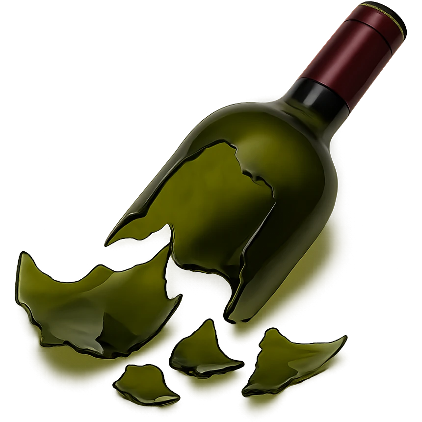broken wine bottle, variation 7 emoji