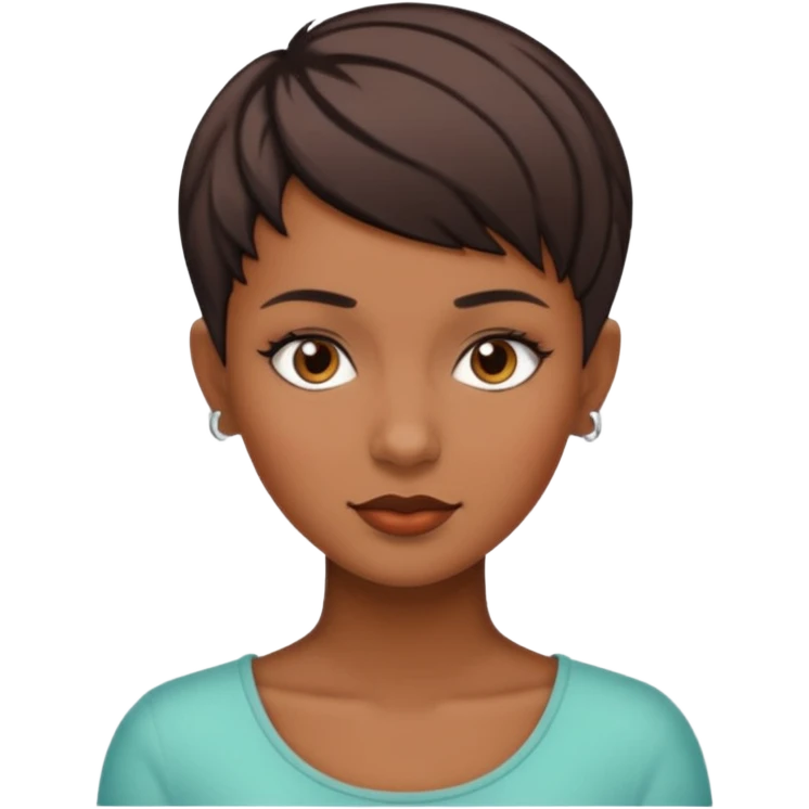 woman with asymetric pixie haircut Brown  emoji