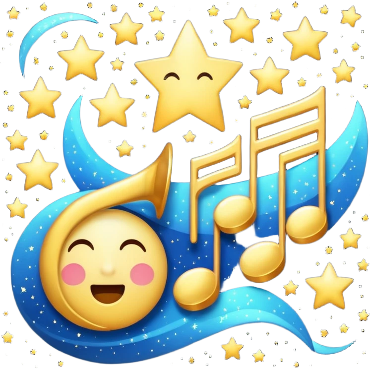 singing notes become stars emoji