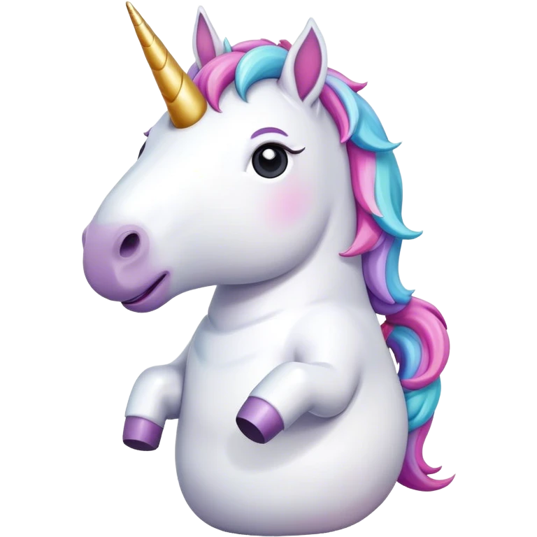 unicorn in funny pose emoji