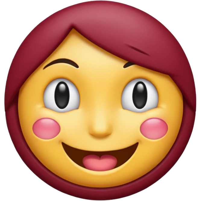 winking emoji face in burgundy emoji