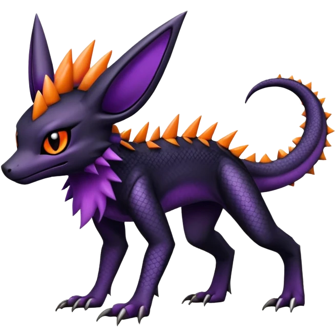 Noibat-Guilmon-Salandit-Umbreon-Fakémon-hybrid-creature (full body)  emoji