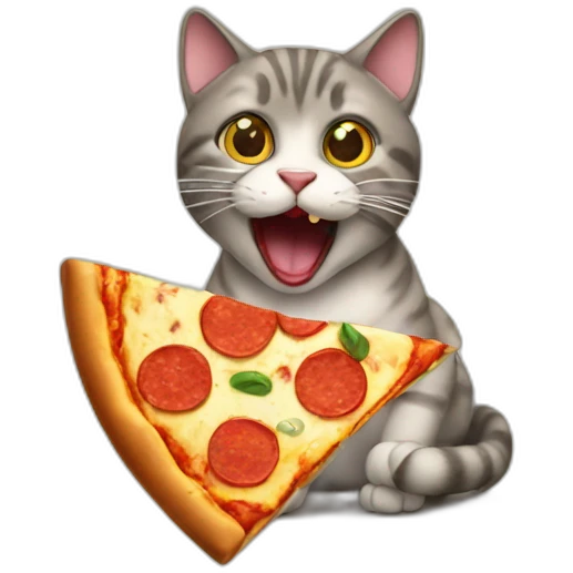 Cat eating pizza  emoji