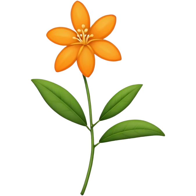 single Orange Jasmine, straight stem emoji