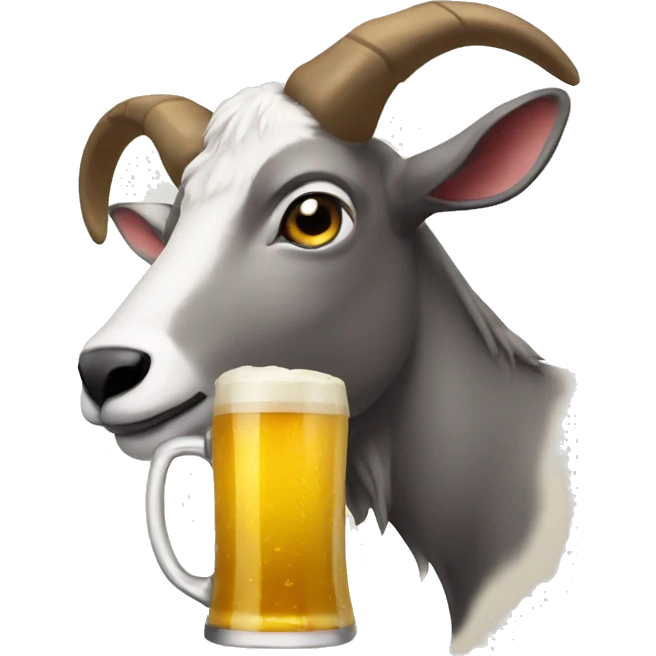 Una cabra tomando cerveza emoji