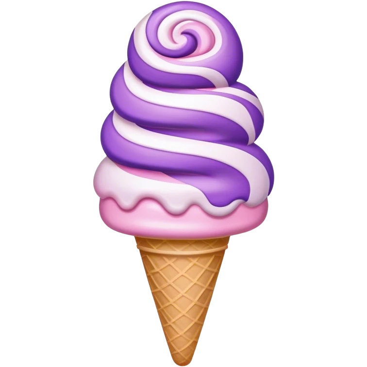 light pink and purple swirl ice cream emoji