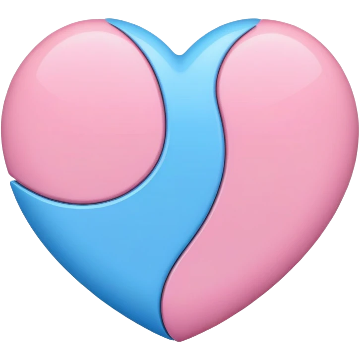 Half pink half blue heart emoji