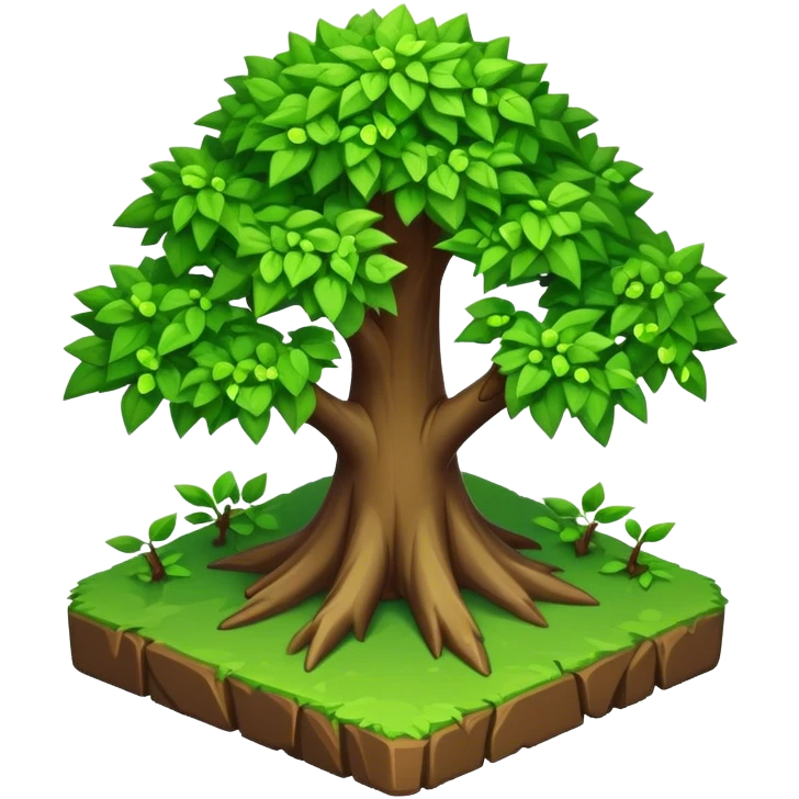 StarCraft-inspired, isometric view rugged small tree emoji