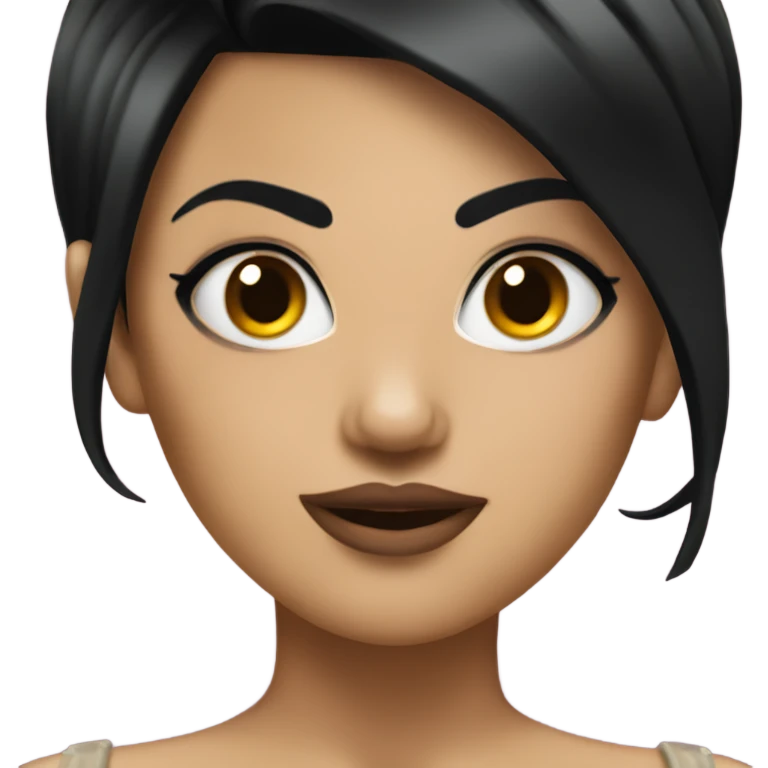 A fierce female with short black hair and tattoos wearing a corset  emoji