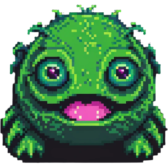 green slime monster with eyes emoji