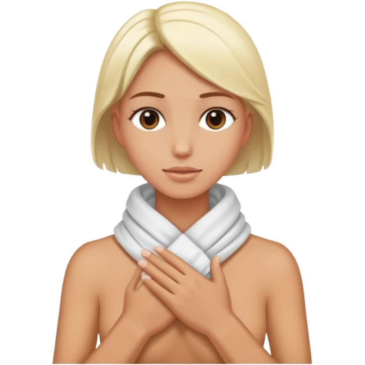 Hands wrapped around neck emoji