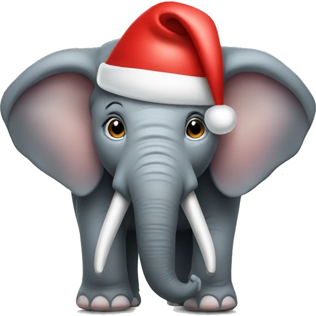 elephant wearing a santa hat emoji