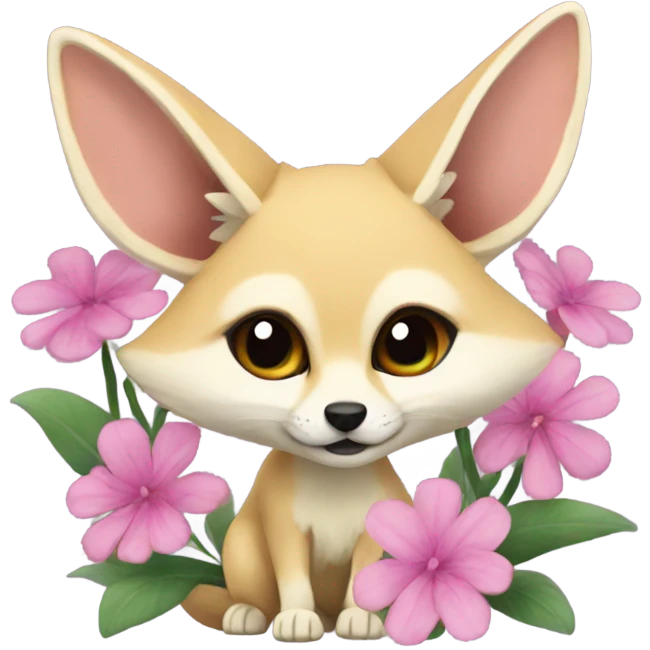 fennec in flowerd emoji